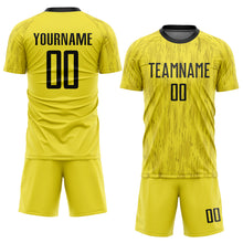 Load image into Gallery viewer, Custom Gold Black Sublimation Soccer Uniform Jersey
