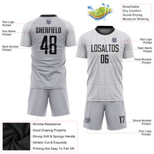 Load image into Gallery viewer, Custom Gray Black-White Sublimation Soccer Uniform Jersey