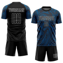 Load image into Gallery viewer, Custom Royal Black-White Sublimation Soccer Uniform Jersey