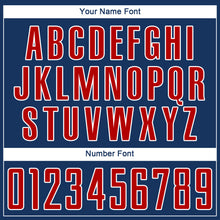 Load image into Gallery viewer, Custom Navy Red-White Sublimation Soccer Uniform Jersey