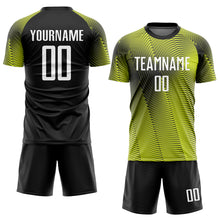 Load image into Gallery viewer, Custom Gold White-Black Sublimation Soccer Uniform Jersey