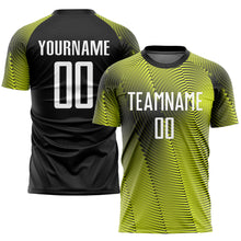 Load image into Gallery viewer, Custom Gold White-Black Sublimation Soccer Uniform Jersey