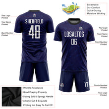 Load image into Gallery viewer, Custom Dark Purple White-Black Sublimation Soccer Uniform Jersey
