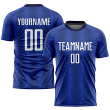 Load image into Gallery viewer, Custom Royal White-Navy Sublimation Soccer Uniform Jersey
