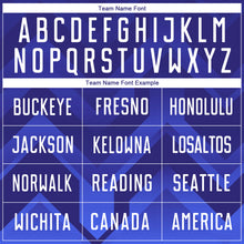 Load image into Gallery viewer, Custom Dark Purple White Royal-Navy Sublimation Soccer Uniform Jersey