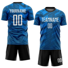 Load image into Gallery viewer, Custom Light Blue White-Black Sublimation Soccer Uniform Jersey
