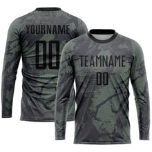 Load image into Gallery viewer, Custom Olive Black Sublimation Salute To Service Soccer Uniform Jersey