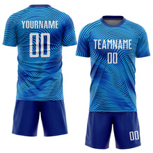 Load image into Gallery viewer, Custom Light Blue White-Royal Sublimation Soccer Uniform Jersey