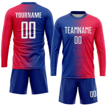Load image into Gallery viewer, Custom Red White-Royal Sublimation Soccer Uniform Jersey