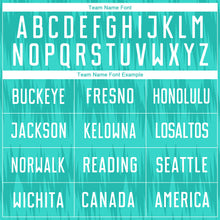 Load image into Gallery viewer, Custom Aqua White Sublimation Soccer Uniform Jersey