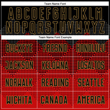 Load image into Gallery viewer, Custom Red Black-Old Gold Sublimation Soccer Uniform Jersey