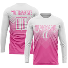 Load image into Gallery viewer, Custom Pink White Sublimation Soccer Uniform Jersey