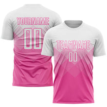 Load image into Gallery viewer, Custom Pink White Sublimation Soccer Uniform Jersey