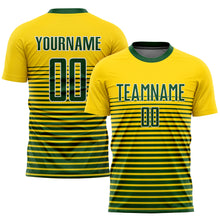 Load image into Gallery viewer, Custom Gold Green-White Sublimation Soccer Uniform Jersey