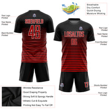 Load image into Gallery viewer, Custom Black Red-White Sublimation Soccer Uniform Jersey