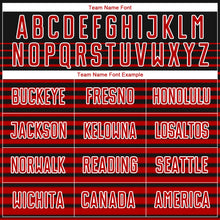 Load image into Gallery viewer, Custom Black Red-White Sublimation Soccer Uniform Jersey