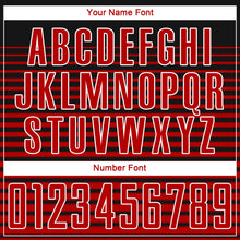 Load image into Gallery viewer, Custom Black Red-White Sublimation Soccer Uniform Jersey