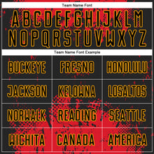 Load image into Gallery viewer, Custom Black Red-Gold Sublimation Soccer Uniform Jersey