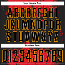 Load image into Gallery viewer, Custom Black Red-Gold Sublimation Soccer Uniform Jersey