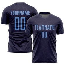 Load image into Gallery viewer, Custom Purple Light Blue Sublimation Soccer Uniform Jersey