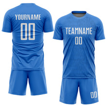 Load image into Gallery viewer, Custom Light Blue White Sublimation Soccer Uniform Jersey