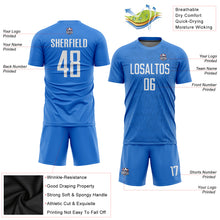 Load image into Gallery viewer, Custom Light Blue White Sublimation Soccer Uniform Jersey
