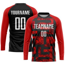 Load image into Gallery viewer, Custom Red White-Black Sublimation Soccer Uniform Jersey