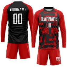Load image into Gallery viewer, Custom Red White-Black Sublimation Soccer Uniform Jersey