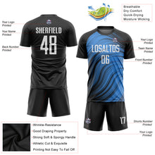Load image into Gallery viewer, Custom Light Blue White-Black Sublimation Soccer Uniform Jersey