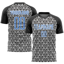 Load image into Gallery viewer, Custom Black Light Blue-White Sublimation Soccer Uniform Jersey