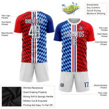 Load image into Gallery viewer, Custom Figure White-Royal Sublimation Soccer Uniform Jersey