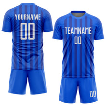 Load image into Gallery viewer, Custom Royal White Sublimation Soccer Uniform Jersey