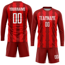Load image into Gallery viewer, Custom Red White Sublimation Soccer Uniform Jersey