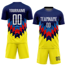 Load image into Gallery viewer, Custom Figure White-Gold Sublimation Soccer Uniform Jersey