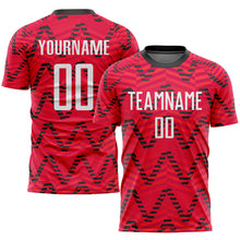 Load image into Gallery viewer, Custom Red White-Black Sublimation Soccer Uniform Jersey