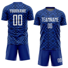 Load image into Gallery viewer, Custom Royal White Sublimation Soccer Uniform Jersey