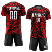 Load image into Gallery viewer, Custom Red Black-White Sublimation Soccer Uniform Jersey