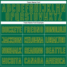 Load image into Gallery viewer, Custom White Kelly Green-Gold Sublimation Split Fashion Soccer Uniform Jersey