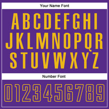 Load image into Gallery viewer, Custom White Purple-Gold Sublimation Split Fashion Soccer Uniform Jersey