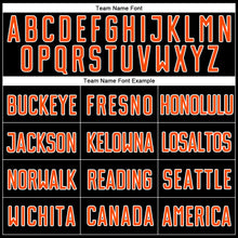 Load image into Gallery viewer, Custom Black Orange-White Sublimation Split Fashion Soccer Uniform Jersey