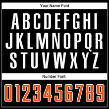 Load image into Gallery viewer, Custom Black Orange-White Sublimation Split Fashion Soccer Uniform Jersey