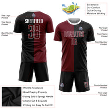 Load image into Gallery viewer, Custom Black Crimson-White Sublimation Split Fashion Soccer Uniform Jersey