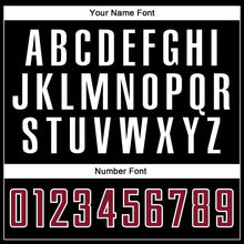 Load image into Gallery viewer, Custom Black Crimson-White Sublimation Split Fashion Soccer Uniform Jersey