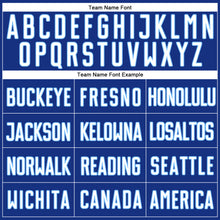 Load image into Gallery viewer, Custom Royal White-Gray Sublimation Split Fashion Soccer Uniform Jersey