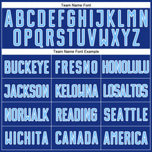 Load image into Gallery viewer, Custom Royal Light Blue-White Sublimation Split Fashion Soccer Uniform Jersey