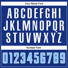 Load image into Gallery viewer, Custom Royal Light Blue-White Sublimation Split Fashion Soccer Uniform Jersey