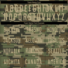 Load image into Gallery viewer, Custom Camo Vegas Gold-Olive Sublimation Salute To Service Soccer Uniform Jersey