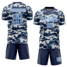 Load image into Gallery viewer, Custom Camo Light Blue-Royal Sublimation Salute To Service Soccer Uniform Jersey