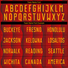 Load image into Gallery viewer, Custom Red Gold Sublimation Soccer Uniform Jersey