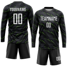Load image into Gallery viewer, Custom Black White-Kelly Green Sublimation Soccer Uniform Jersey